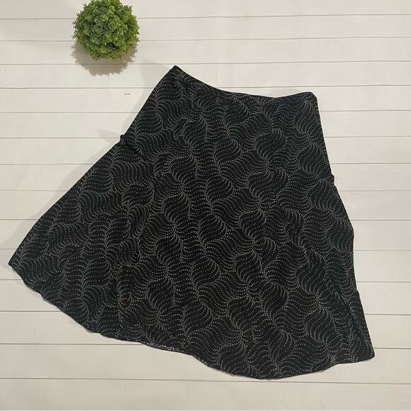 Jaclyn Snith Black Gray Patterned Stretch Slinky Flare A-line Skirt Medium‎ - Picture 1 of 8